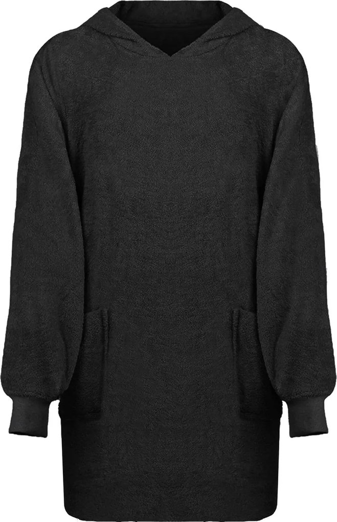 vidaXL Hanorac pătură KINN Negru L Bumbac