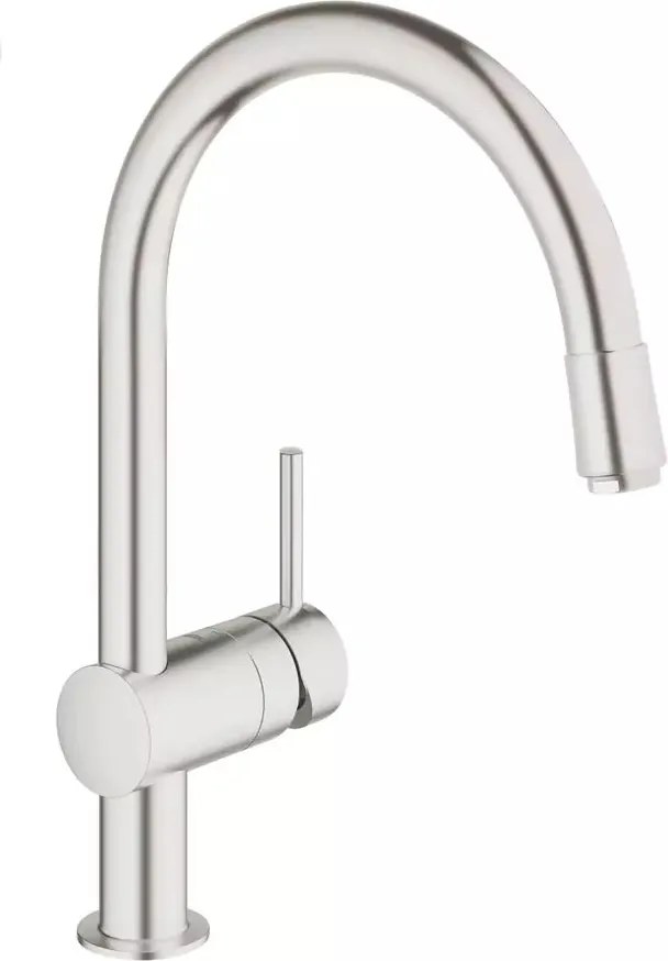 Baterie bucatarie cu dus extractibil Grohe Minta crom periat Supersteel monocomanda