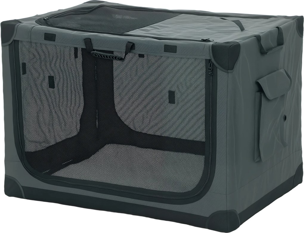 PawHut Cutie de transport pliabilă pentru câini cu pernă husa detașabilă lavabilă din țesătură Oxford pentru câini până la 38kg verde armată | Aosom Romania
