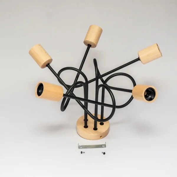 Lustră aplicată OXFORD 5xE27/15W/230V pin/negru