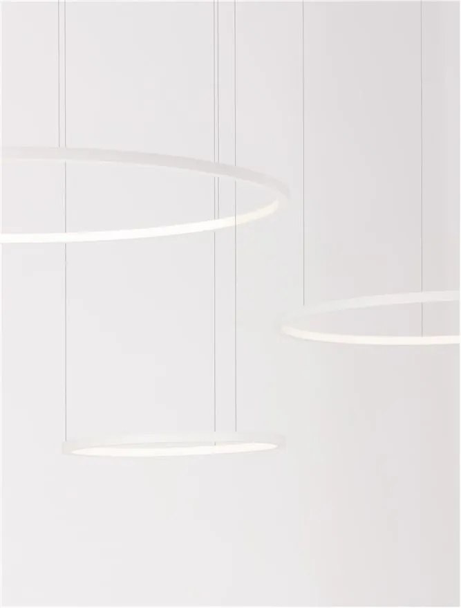 Lustra LED suspendata design circular PURPLE 3 ring alba