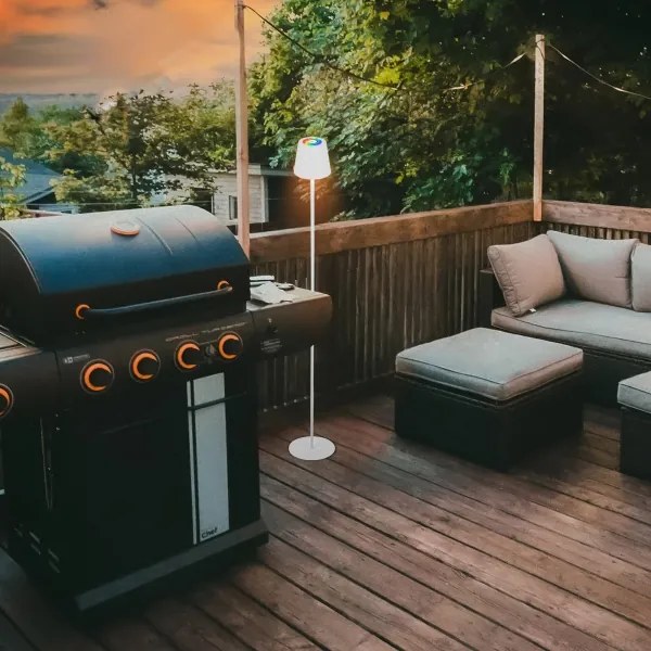 Briloner 1507016 - Lampă de podea LED KIKI, dimmabilă, 4,3 W / 5 V, IP44, 2600 mAh, albă