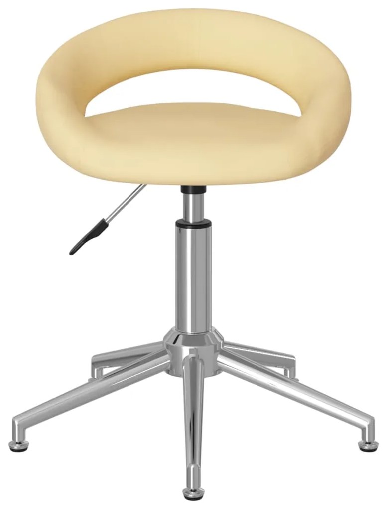 3085896 vidaXL Scaun de bucătărie pivotant, crem, piele ecologică