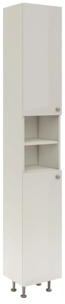 Soldat Baie Zaria, 2 Usi, Alb lucios/Alb, MDF, L 30 x l 27 x H 190 cm