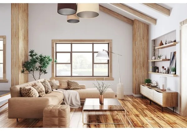 Plafonieră SPACE 3xE27/60W/230V crem/maro/bej