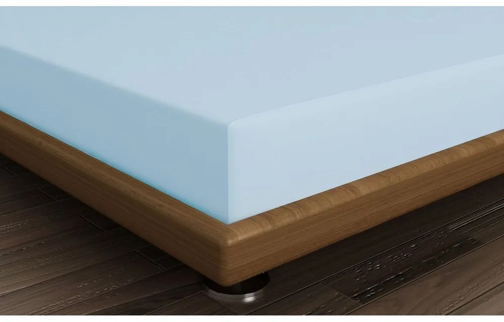 Cearceaf albastru deschis din bumbac cu elastic 140x200 cm – Mijolnir