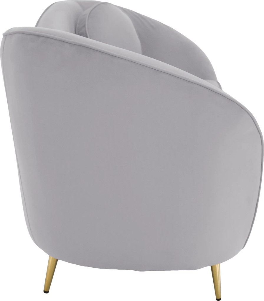 Canapea de design cu 2 locuri, ţesătură Velvet gri/gold crom auriu, EZIO TYP 2