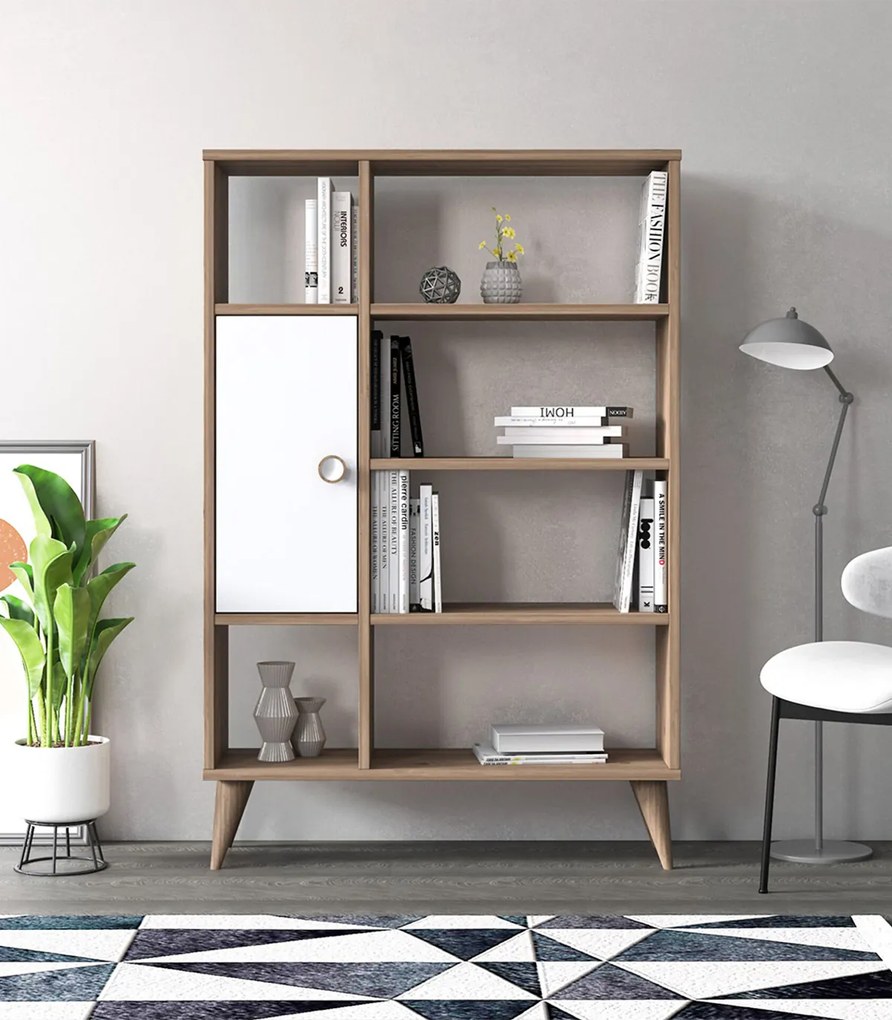 Biblioteca Soho Wide Stejar 80 x 25 x 121 cm