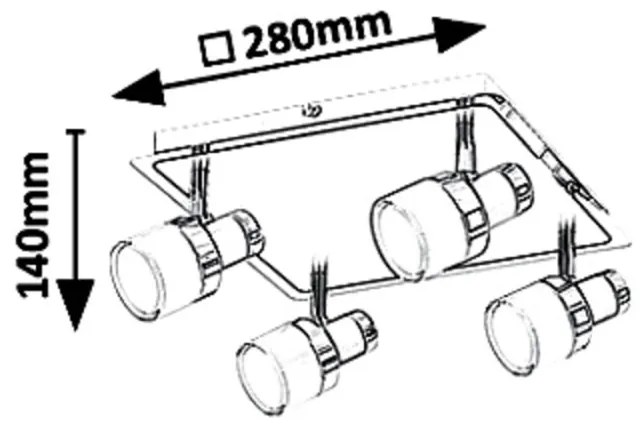 Lustra / Plafoniera LED cu 4 spoturi pentru baie IP44 Harold