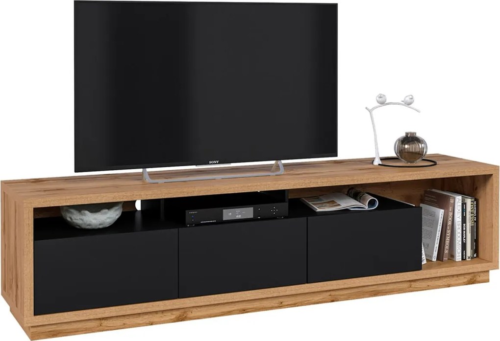 Comodă lemn masiv Livento TV, 200 × 50 × 45 cm