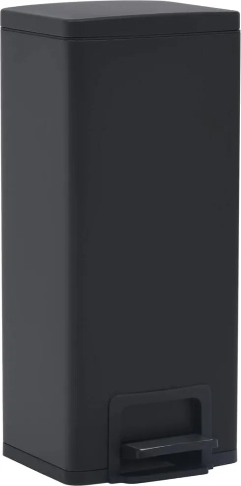 vidaXL Coș gunoi cu pedală, anti-amprentă, negru, 30L, oțel inoxidabil