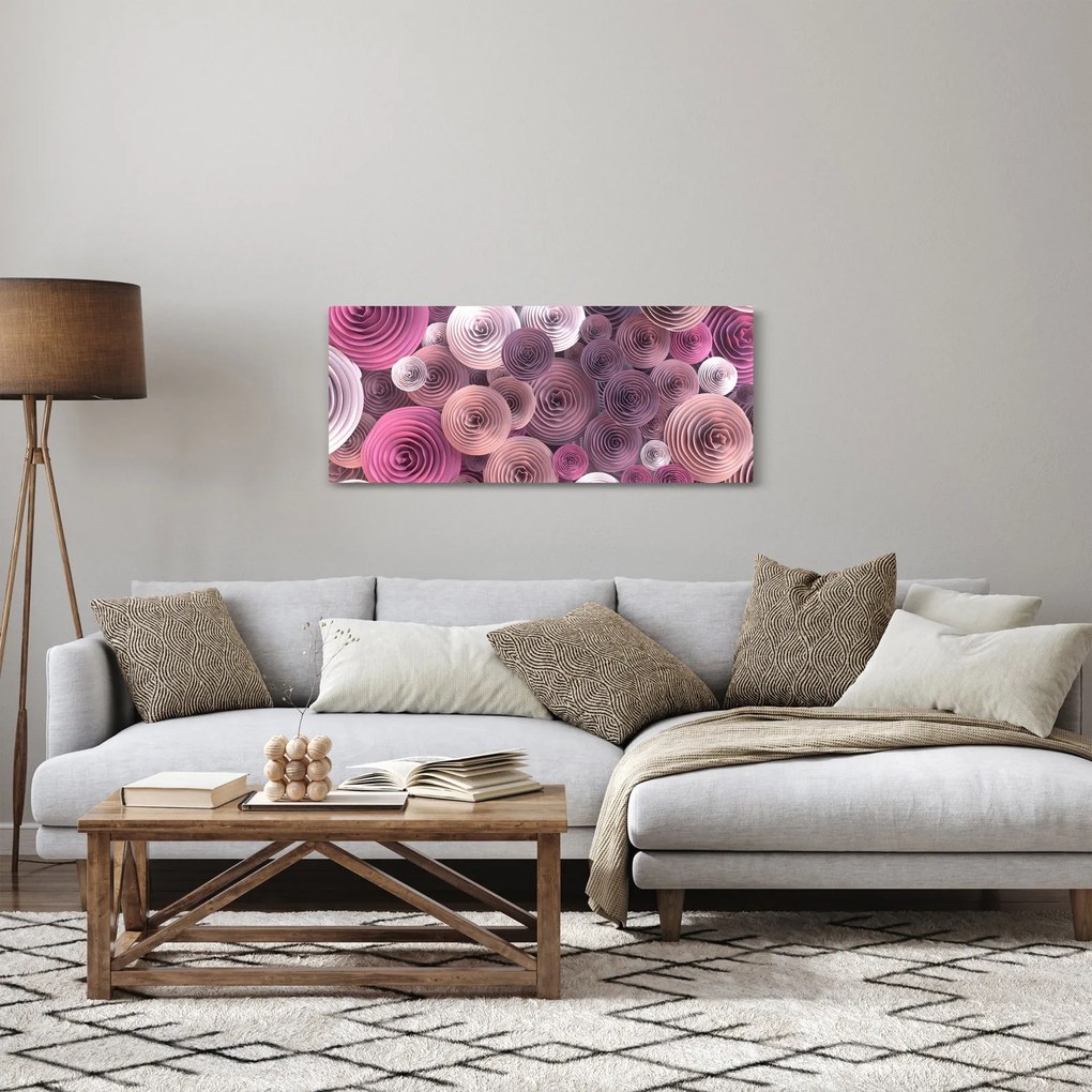 Tablou abstract a florii de trandafir (120x50 cm)