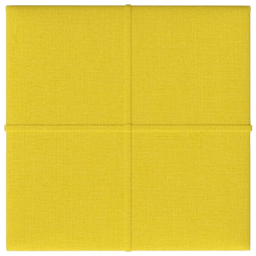 Panouri de perete, 12 buc., galben, 30x30 cm, tesatura, 1,08 m   12, Galben, 30 x 30 cm