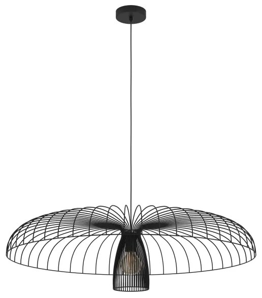 Lustră pe cablu Eglo 390217 CHAMPERICO 1xE27/60W/230V 98,5 cm negru