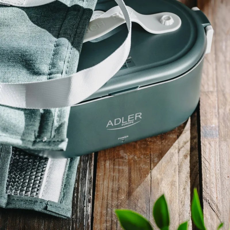 Cutie alimentara electrica Adler AD 4522, 45W, 0.8 L, Pana la 70°C, Recipient din otel inoxidabil, Geanta termica, Verde