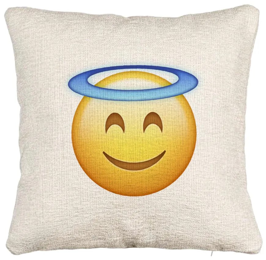 Perna Decorativa Canapea, Model Model Emoji Zen, 40x40 cm, Cu fermoar