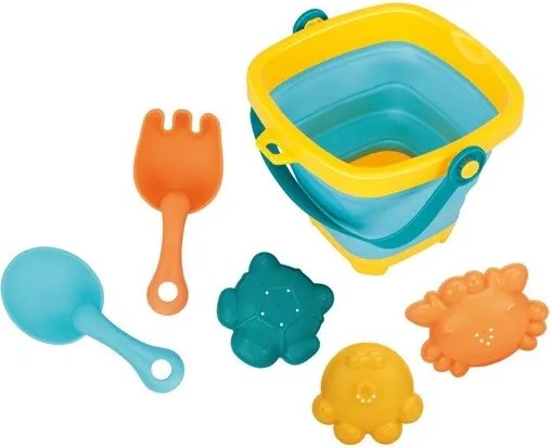 Baby Mix Găleată pliabilă cu jucării pentru nisip și apă, 5 buc.