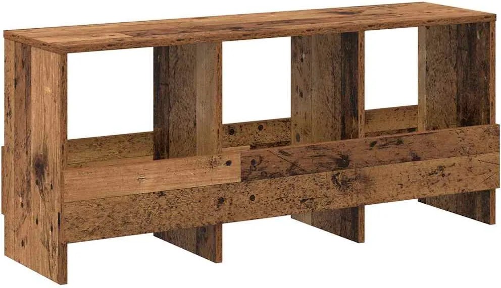 vidaXL Raft pentru reviste Lemn vechi 102 x 30 x 45 cm