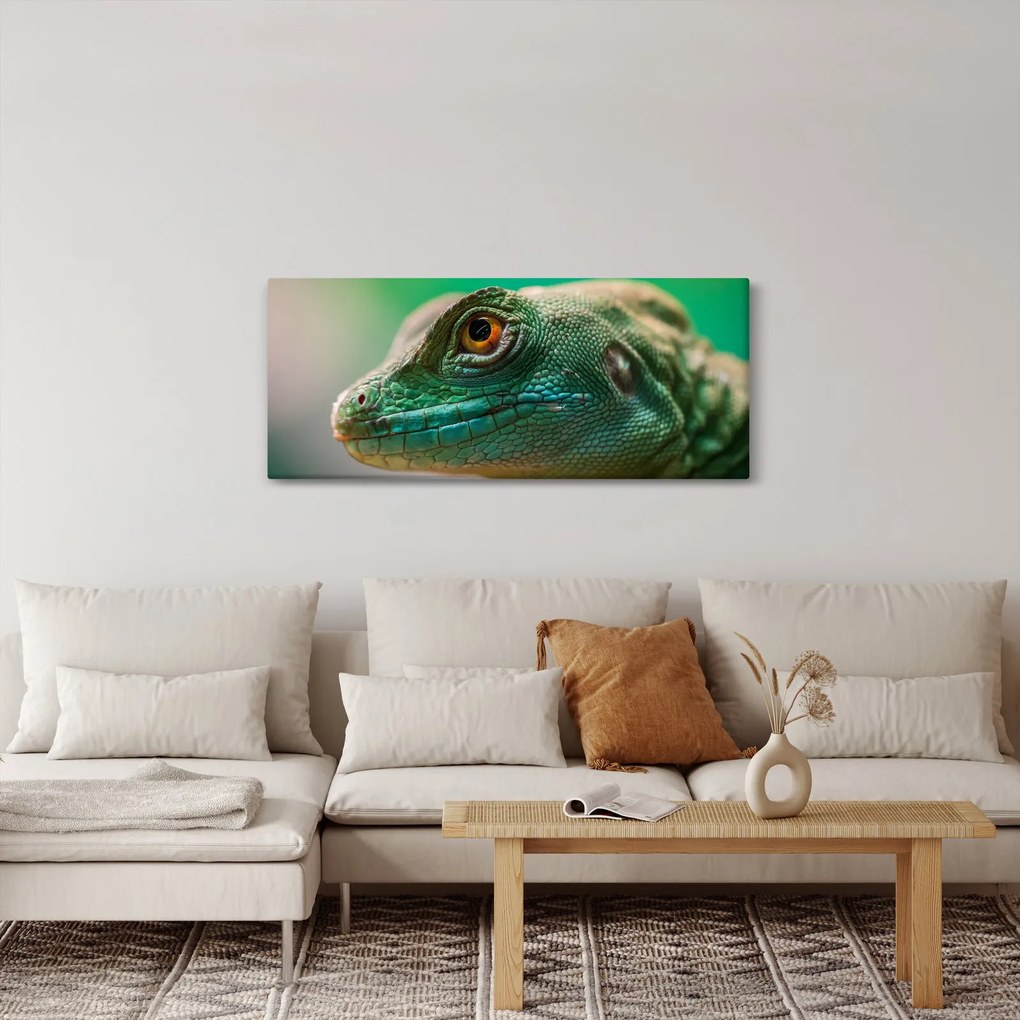 Tablou detailat cu o șopârlă (120x50 cm)