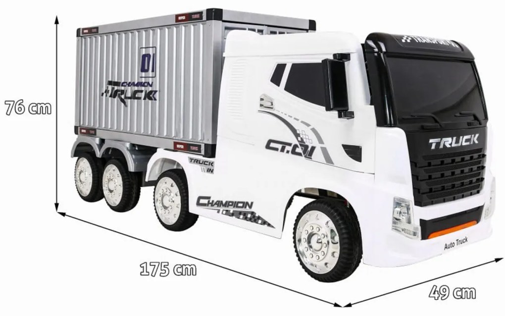 Camion Electric cu acumulator pentru copii NOVOKIDS™ Super Truck , Roti din Cauciuc EVA, Max 35 kg , Usi cu deschidere , Baterie12V, 2 Viteze,