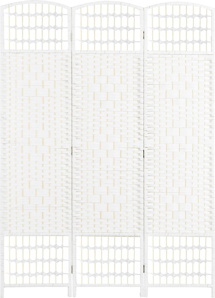 HOMCOM Paravan interior din lemn separator de cameră despărțitură pliabilă 3 panouri 120 x 170 cm alb | Aosom Romania