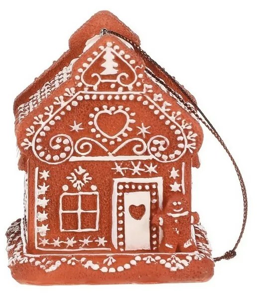 Decorațiuni de Crăciun căsuță din turtă dulceTurtă dulce, suspendată, poliresină, LED