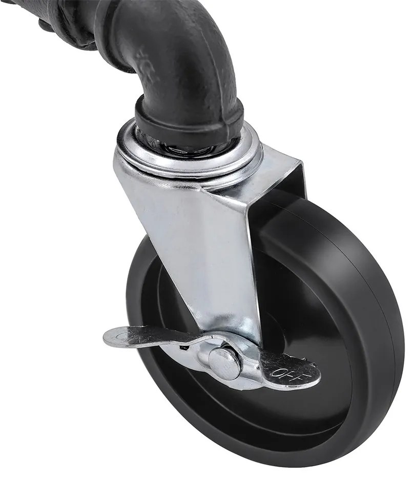 Suport pentru haine dublu pe roți, negru