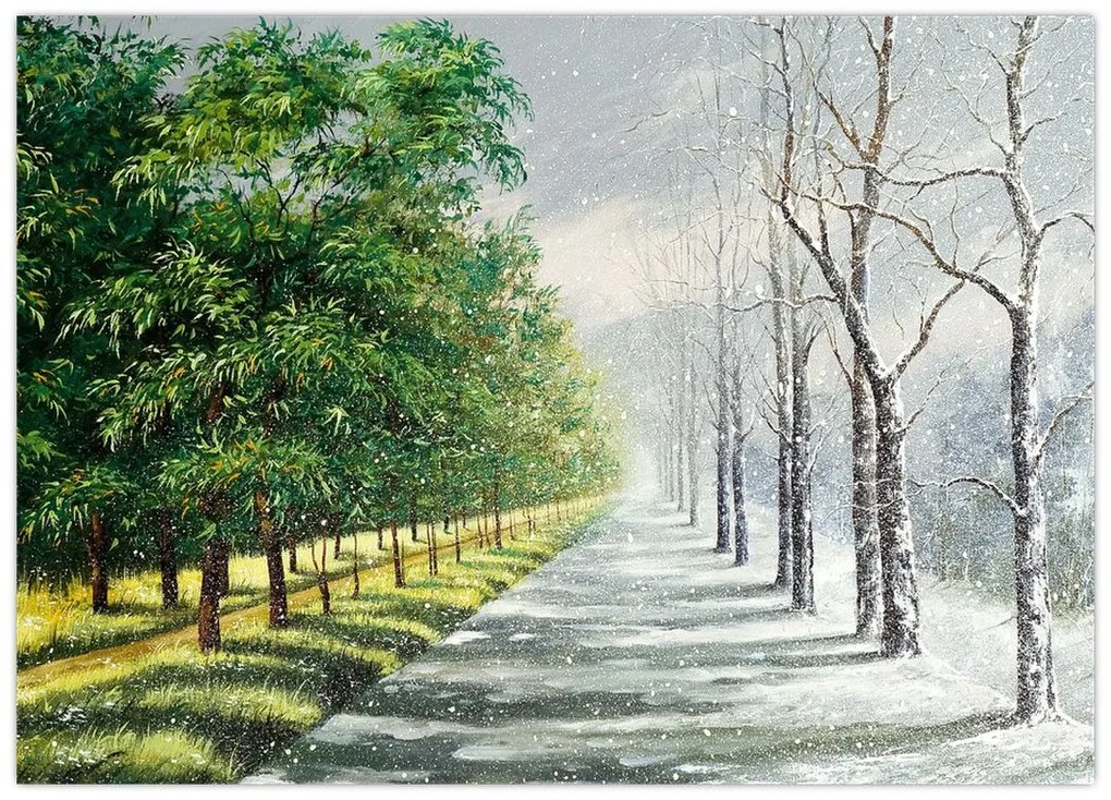 Tablou - Iarna versus vara (70x50 cm)