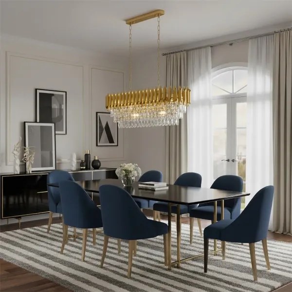 Brilagi - Candelabru pe lanț ECLIPSE, 10x E14/10W/230V, 78x28 cm, auriu