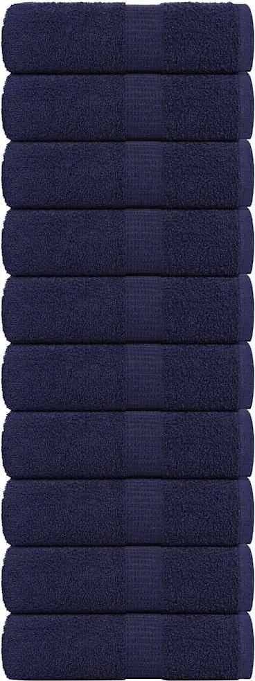 vidaXL Prosoape de baie, FROGN, 10 buc., albastru marin, 30x30 cm, 360 g/m²