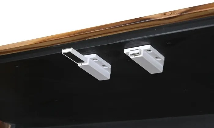 Vitrina, natur, din lemn de tec si acacia, Everly