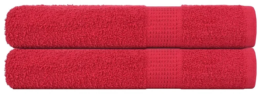 vidaXL Prosoape pentru saună 2 buc Roșu 80x200 cm 360 g/m² 100% bumbac