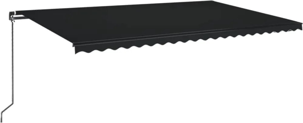 vidaXL Copertină retractabilă manual, antracit, 500x350 cm