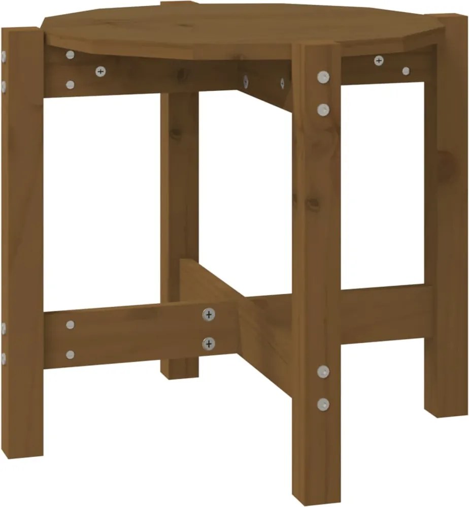 vidaXL Măsuță de cafea, maro miere, Ø 52,5x45 cm, lemn masiv de pin