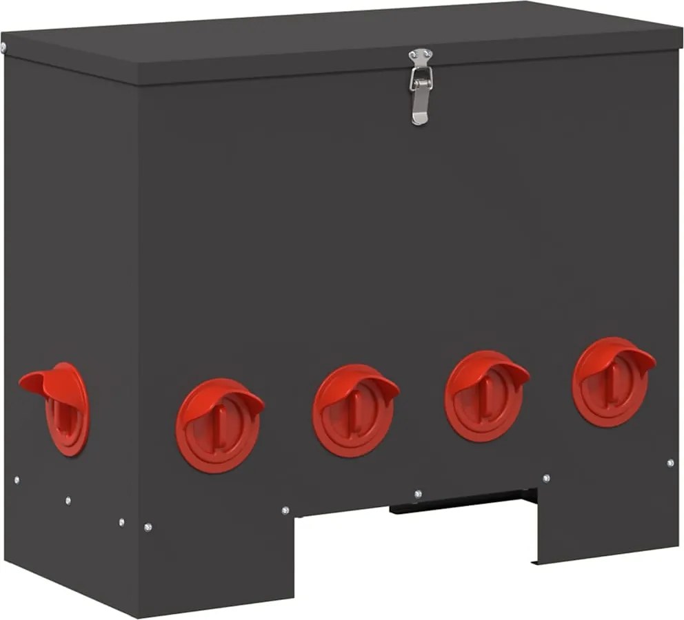 vidaXL Feeder pentru pui Negru 60,5 x 29 x 51 cm Oțel Laminat la Rece