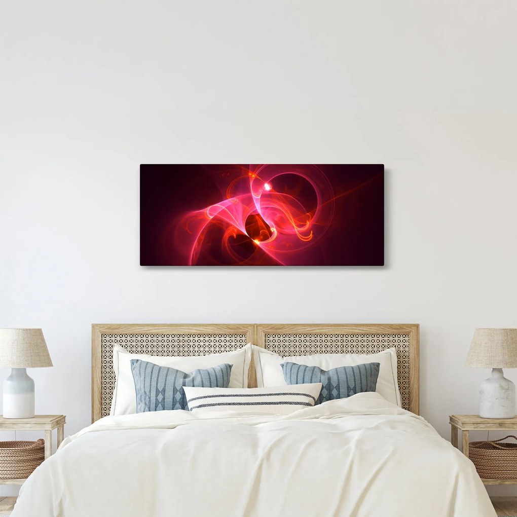 Tabloul modern cu abstacție roz (120x50 cm)