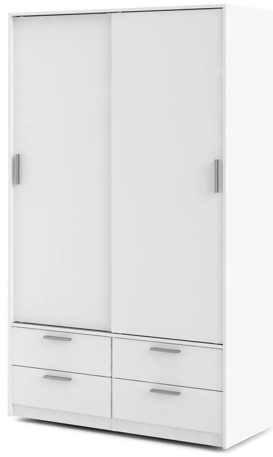 Șifonier alb cu ușă glisantă 121x200 cm Line – Tvilum