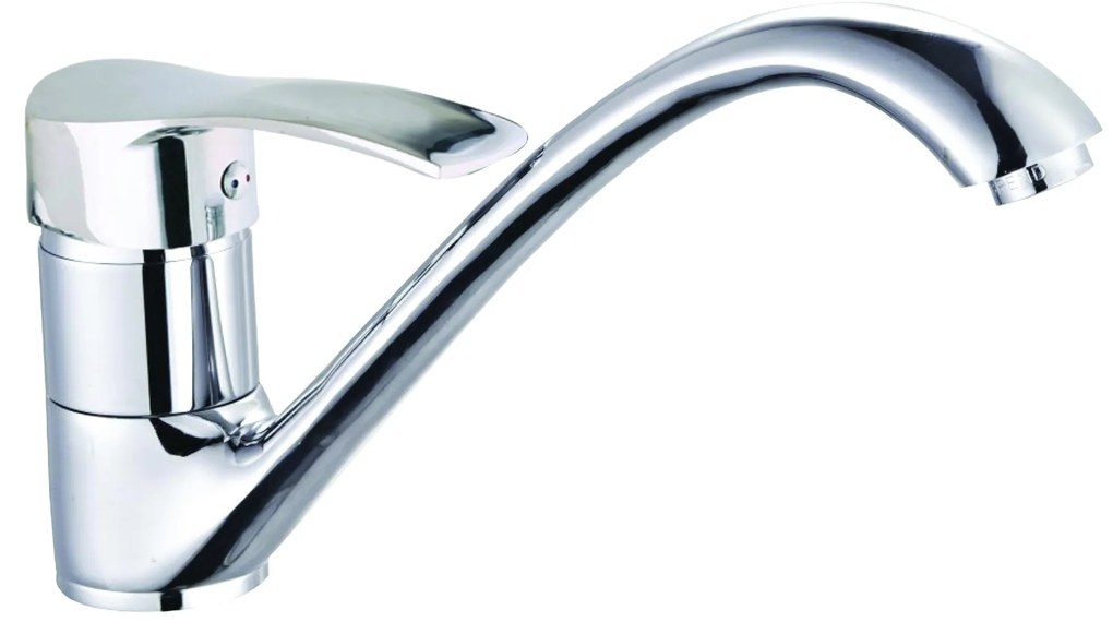 Baterie bucatarie monocomanda, pipa lunga 25 cm, ZILAN ZLN-9096, Cartus ceramic in doua trepte 40 mm, Material alama, Finisaj crom