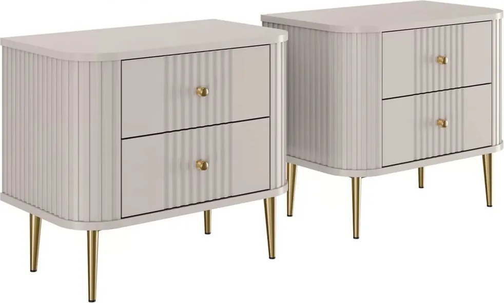 Set noptiera Vesper 56 cm - cashmir / picioare aurii