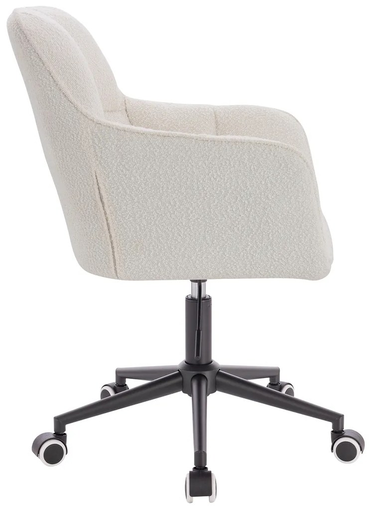HR550K Scaun Crem Boucle cu Bază Neagră