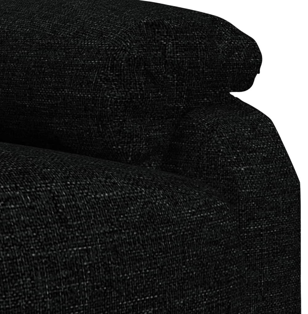 Fotoliu de masaj rabatabil, negru, material textil 1, Negru