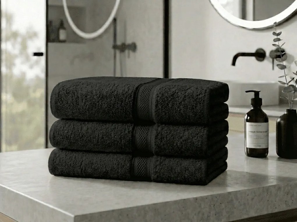 Prosop CLARYSSE ELEGANCE 60x110 cm antracit, 100% bumbac