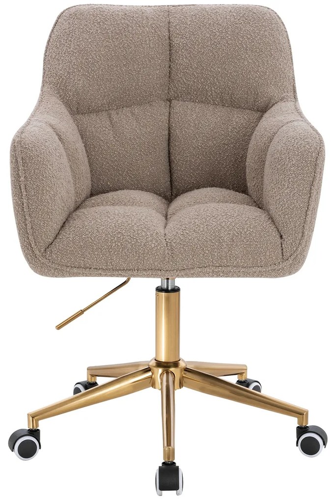 HR550K Scaun Latte Boucle cu Bază Aurie