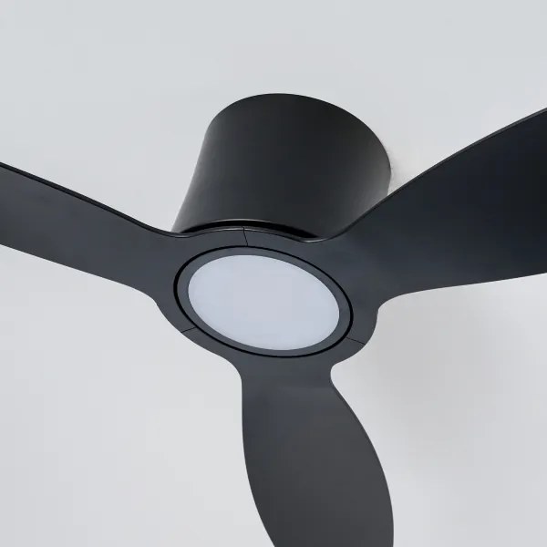 ZEVENTI - Ventilator de tavan LED VENTORA, 24W, 230V, Wi‑Fi Tuya, negru + telecomandă