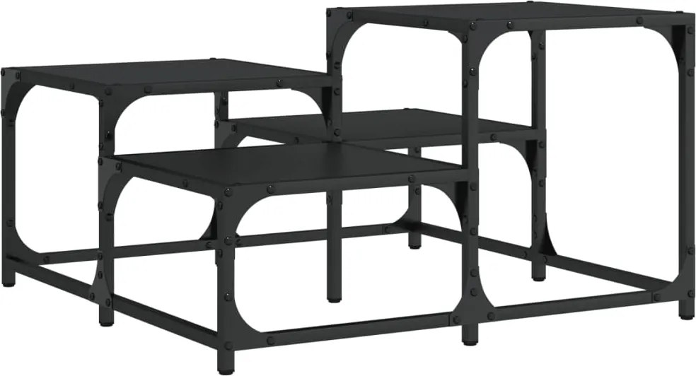 vidaXL Masă de cafea, negru, 68x68x40 cm, lemn compozit