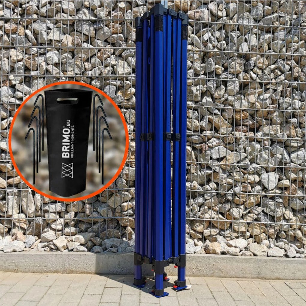 Pavilion 3x3 m, cadru din oțel cu 3 pereți: cort de lucru pentru meșteșugari - cu 3 pereți - Portocaliu