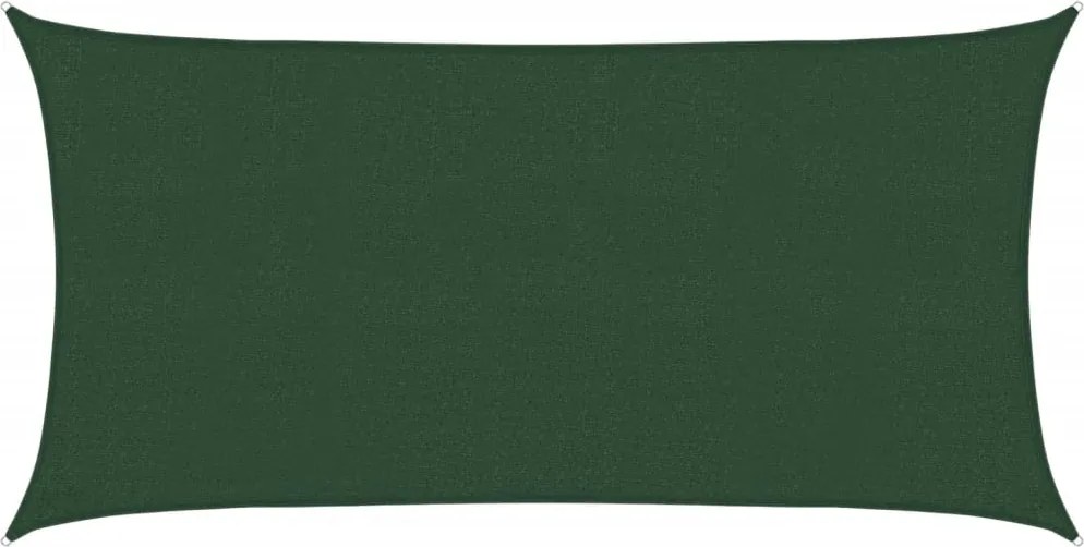 vidaXL Pânză parasolar, verde închis, 2,5x5 m, HDPE, 160 g/m²