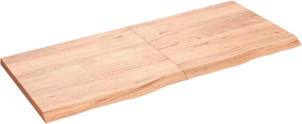 vidaXL Raft de perete maro deschis 140x60x(2-4) cm lemn stejar tratat