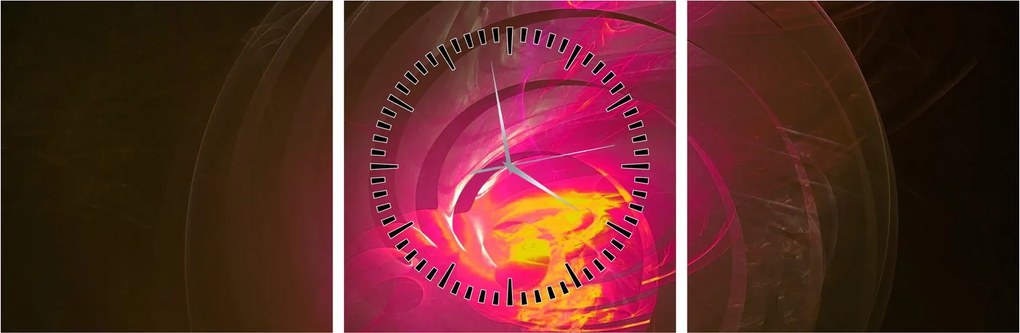 Tablou - abstacție cu spirala (cu ceas) (90x30 cm)