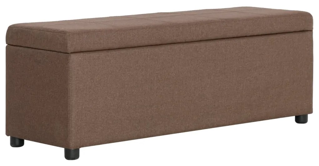 vidaXL Bancă cu compartiment de depozitare, maro, 116 cm, poliester
